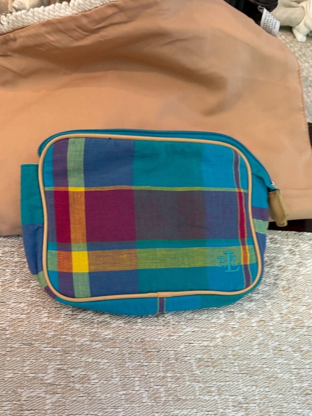 Lauren Ralph Lauren plaid cosmetic bag
